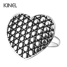 Kinel 2017 Fashion Simple Silver Color LoVE Hearts Ring Beautiful Korea Jewelry Wholesale Mix A Lot 2024 - buy cheap