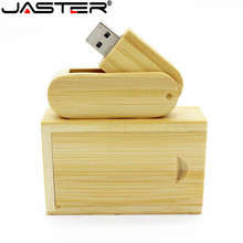 JASTER Bamboo USB Flash Drive 4GB 8GB 16GB 32GB 64GB USB 2.0 flash drive memory Stick Swivel Wood Pendrive (5pcs Free Logo) 2024 - buy cheap