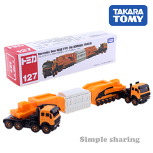 Tomica No.127 Mercedes Benz 4850 Type 240 Schnabel Trailer Takara Tomy Metal DieCast Trail Car Model Kit Tow Truck Kids Toys 2024 - buy cheap