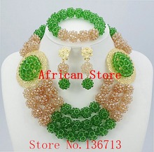 Multicolor Beads Bridal Jewelry Sets African Wedding Beads Dubai Jewelry Set Statement Necklace Free ShippingBC302-1 2024 - buy cheap