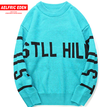 Pulôver suéter masculino estampa letras roupas de malha casual hip hop streetwear computador de malha roupas harajuku str01 2024 - compre barato