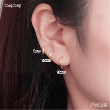 Plated With Rose Gold Color Cartilage Hoop Earrings 925 Sterling Silver Simple Ear Bone Hoop Earrings Mini Small Circle Earrings 2024 - buy cheap
