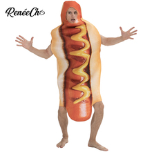 Halloween Costume For Adult Hot Dog Costume Funny Hotdog Food Cosplay carnival costume mens party cosplay holiday costume 2024 - buy cheap