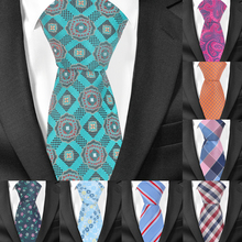 Corbata de poliéster Jacquard Floral para hombre y mujer, corbata a rayas para traje de negocios para boda, corbatas ajustadas 2024 - compra barato