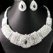 Conjunto de Collar y pendientes con diamantes de imitación para mujer, conjunto de joyería India, para boda 2024 - compra barato