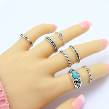 7PCS Simple  Rings Set for Women Ethnic Vintage Rings Women Fashion Jewelry Mujer Punk Ring Party 2024 - buy cheap