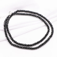 Wholesale Beads Chain Necklace for Women Black Natural Stone Jades Choker Necklaces 2x4mm Abacus Collares Gifts Jewelry 18" A811 2024 - buy cheap
