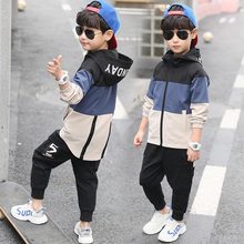 2019 New Kids Boys Clothing Set Children Tops Hoodie Jackets + Pants Set 4 6 8 10 12 14 15 Years Kids Clothes Boy Casual Suits 2024 - buy cheap