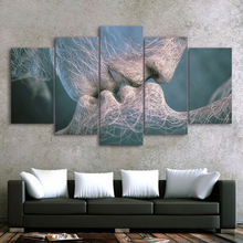 Decoración de pared Hd de cinco piezas para sala de estar, Póster Artístico abstracto, pareja besándose, impresión en lienzo, pintura Modular, imagen Mural, regalo 2024 - compra barato