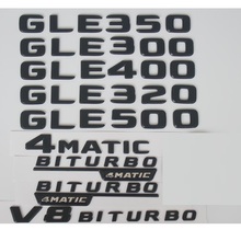 Плоские черные багажные Буквы Значки Эмблемы для Mercedes Benz GLE350 GLE300 GLE400 GLE450 GLE500 GLE550 V8 BITURBO 4matic 2024 - купить недорого