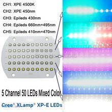 5 каналов аквариум 50 LED s эмиттер ламсветильник Cree XPE XP-E 4500K 450NM Epi светодиодный s 395NM 430NM 660NM Смешанная энергосберегасветодиодный Светодиодная лампа 2024 - купить недорого