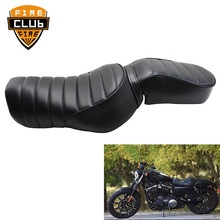 Asiento trasero de cuero Artificial para motocicleta Harley Sportster, asiento negro para Conductor, XL883, XL1200, 16-19 2024 - compra barato