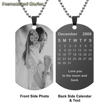 Colar de fotos personalizadas master, personalizado, data especial, calendário, cães, etiqueta, pingente, nome gravado, presente 2024 - compre barato