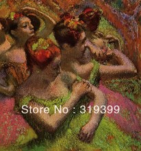 Oil Painting Reproduction on Linen Canvas,Ballerinas Adjusting Their Dress by edgar degas,Free Shipping,handmade,Top Quality 2024 - buy cheap