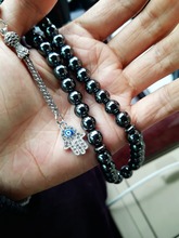 100% Natural 33 hematite Fatima/Hamsa jewelry Muslim rosary prayer beads Tasbih tesbih Allah Masbaha Misbaha sibha subha 2024 - buy cheap