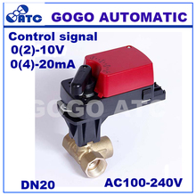 G3/4" 4Nm 4-20mA/0-10V control proportional electric ball valve DN20 3 way mixing flow motorized valve for HVAC AC100-240V, 2024 - buy cheap