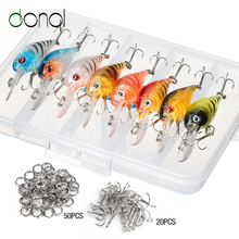 DONQL 8pcs/ Set Hard Baits Wobbler Minnow Fishing Lures 4.7g 6cm Crankbaits Fishing Bait Kit With Treble Hooks And Split Rings 2024 - buy cheap