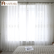 NAPEARL 1 Piece All Match Sheer Curtains Embroidery European Floral Design Drops For Bedroom Windows Drapery Thread Fabric White 2024 - buy cheap