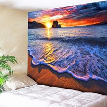 Tapiz de pared de Playa Dorada para decoración del hogar, decoración colgante de pared, Mar, sol estrellado, para sala de estar 2024 - compra barato
