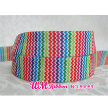 Q&N ribbon wholesale/OEM 5/8inch 16mm 1308 wave design printed folded over elastic FOE for hair tie 2024 - buy cheap