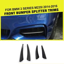 4PCs/Set Carbon Fiber Front Bumper Fins Decoration Canards Trims for BMW 2 Series F22 M235i / M2 2014 - 2016 Car Styling 2024 - buy cheap