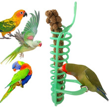 Parrot Toy Foraging Device Fruit Fork With Stand Plastic Pet Bird Eating pet rope toy knot puppy chew teething toys navidad *D 2024 - buy cheap