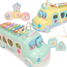 Baby Musical Toys Bus Shape Knock Piano Hand Eye Coordination Development Toy Early Learning Multi-Function Instrument Tool 2024 - buy cheap