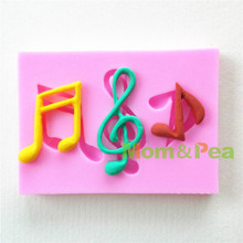 Mom&Pea 0644 Free Shipping Musical Note Beating Shaped Silicone Mold Cake Decoration Fondant Cake 3D Mold 2024 - buy cheap