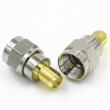50PCS COPPER F Type male plug to SMA female Plug Straight jack RF Connector Converter coaxial adapter 2024 - buy cheap