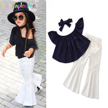 3PCS/Spring Summer Tops Kids Fashion 2018 Girls Clothes Baby Outfits Cute T-shirt+White Long Pants Children Clothing Sets BC1780 2024 - buy cheap