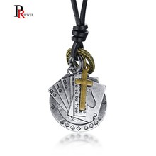 Vintage Fortune Lucky Necklaces for Men Black Leather Rope Playing Cards Raja Vegas Prayer Male Jewelry 2024 - buy cheap