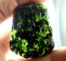 Colgante de amuleto de caballo tallado a mano, piedra verde y negra natural china, fabricación de joyas, 48x37 2024 - compra barato