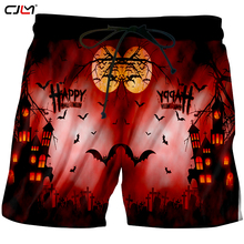 CJLM New 3D Printed Red Men's Shorts Bat House Gothic Man Halloween Theme Street Clothing    Large Size Leisure 5XL 2024 - buy cheap