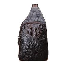 Bolso de hombro de viaje de cuero para hombre, bandolera pequeña de diseño informal, color marrón, eslinga, Vintage 2024 - compra barato