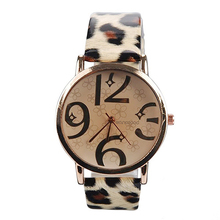 ladies womens watches Women's Casual Flowers Big Numbers Dial Faux Leather Strap Quartz Wrist Watch 4VP5 gimto horloge dames 2024 - buy cheap