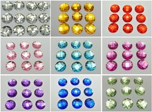 100 Mixed Color Acrylic Flatback Faceted Round Rhinestone Gems 16mm No Hole 2024 - buy cheap