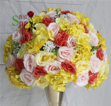 SPR Free shipping! wedding road lead artificial flower kissing ball wedding flower wall table flower centerpiece decoration 2024 - buy cheap