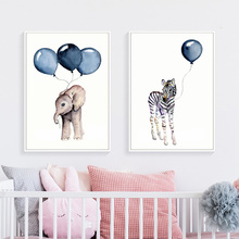 Nordic Poster Zebra Giraffe Nursery Decor Wall Art Canvas Painting Animal Prints Wall Pictures for Living Kids Room Decoration 2024 - buy cheap