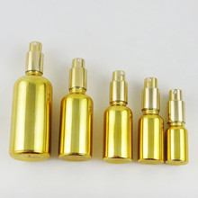 200 X High Quality Refillable Gold Glass Cream Shampoo Bottle With Gold Black Silver Pump  5ml 10ml 20ml 30ml 50ml 100ml 2024 - buy cheap