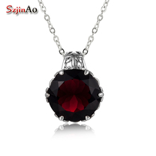 Szjinao Garnet Pendant Gemstone Wedding Accessories Handmade 925 Sterling Silver Rotate Dancing Fashion Women Jewelry 2020 2024 - buy cheap