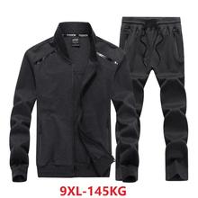Autumn Men's Large Size Sweatshirt 5XL 6XL 7XL 8XL 9XL Fashion Long Sleeve Lapel Zipper Stretch Loose Large Size Blue Jacket 2024 - buy cheap