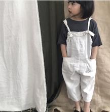 New Boys Girls Casual Simple Sling Overalls Pants Vintage Baby Kids White Color Autumn Fall Pants Wholesale 2024 - buy cheap