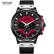 Megir relógio masculino analógico digital esportivo, de couro militar do exército relógio masculino 2024 - compre barato