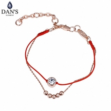 Dan's element pulseira de corda de cabo vermelho fino, de 2 camadas, pulseira com cristais aaaa, corrente banhada a ouro #127379 2024 - compre barato
