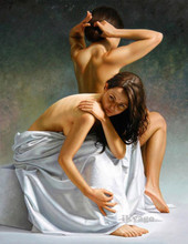 PORTRAIT OIL PAINTING ON CANVAS NUDE GIRL" 2024 - buy cheap