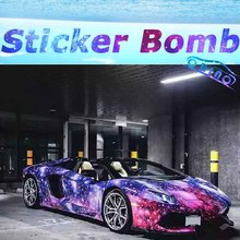 Glossy Shining Galaxy Sticker Bomb Vinyl Wrap With Air Bubble Free Motorcycle Car Decal Film wraps, Car body, glue sticker, color change, the whole body, With Air Free Bubble 2024 - buy cheap