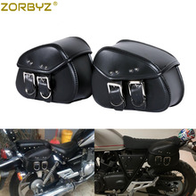 New Mini Black Durable Motorcycle Motorbike PU Leather Motorcycle Saddlebags Saddle Bags Pouch For Mini Harley  Moto 2024 - buy cheap