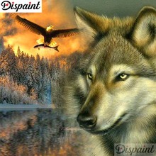 Dispaint Full Square/Round Drill 5D DIY Diamond Painting "Wolf eagle" Embroidery Cross Stitch 3D Home Decor A10480 2024 - buy cheap