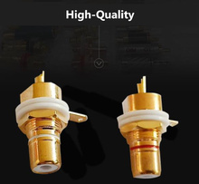 20PCS Female Jack Plated Rca Connector Gold Panel Mount Chassis Audio Socket Plug Bulkhead white cycle with nut solder cup 2024 - buy cheap