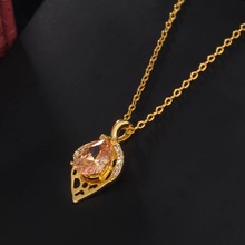 Charming Red Zircon Drop Shape Women Pendant Necklace Gold Metal Geometric Pendants Simple Fashion Boho Necklace Fine Jewelry 2024 - buy cheap